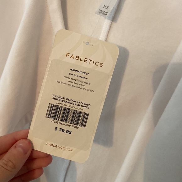 5 for $25 SALE Fabletics White Hannah Vest New With Tags - Picture 5 of 8